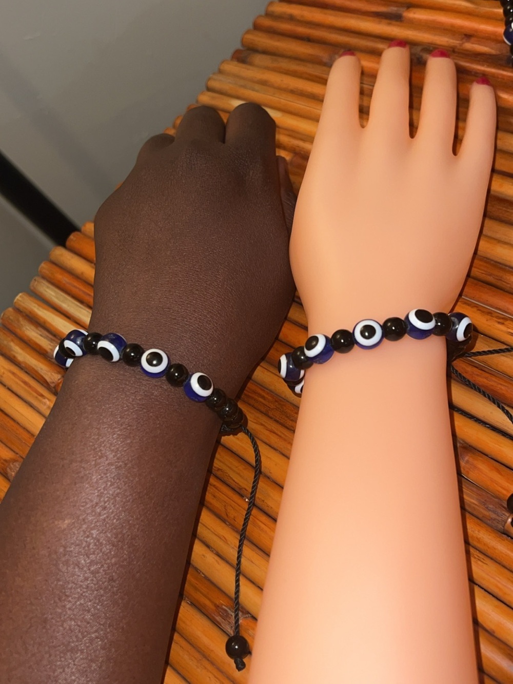 Evil Eye Beaded Bracelet – Adjustable Unisex Protection Jewelry - Picture 8 of 14